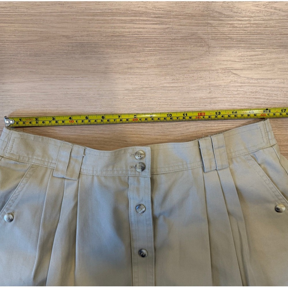 Cabin Creek Tan A-Line Button Front Skirt Pockets Size 14 Cabin Grandma Core - Picture 3 of 4